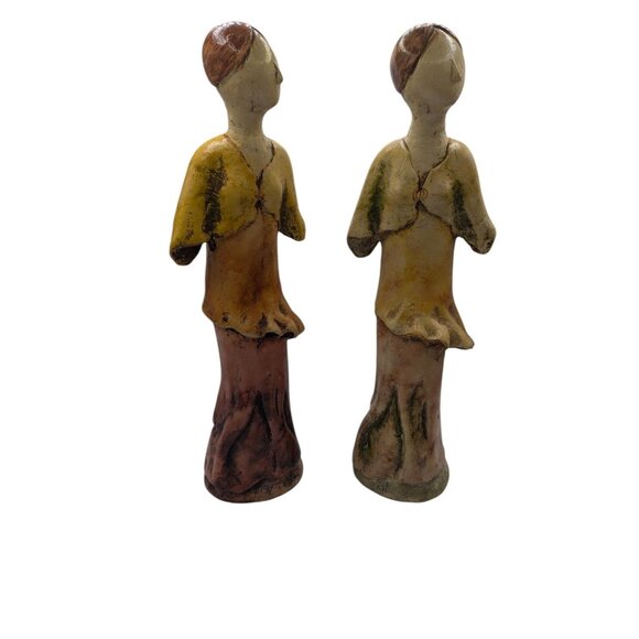 Vintage Ceramic Figurines Sculptures Hand made and signed by AT 17" Tall - Picture 12 of 15